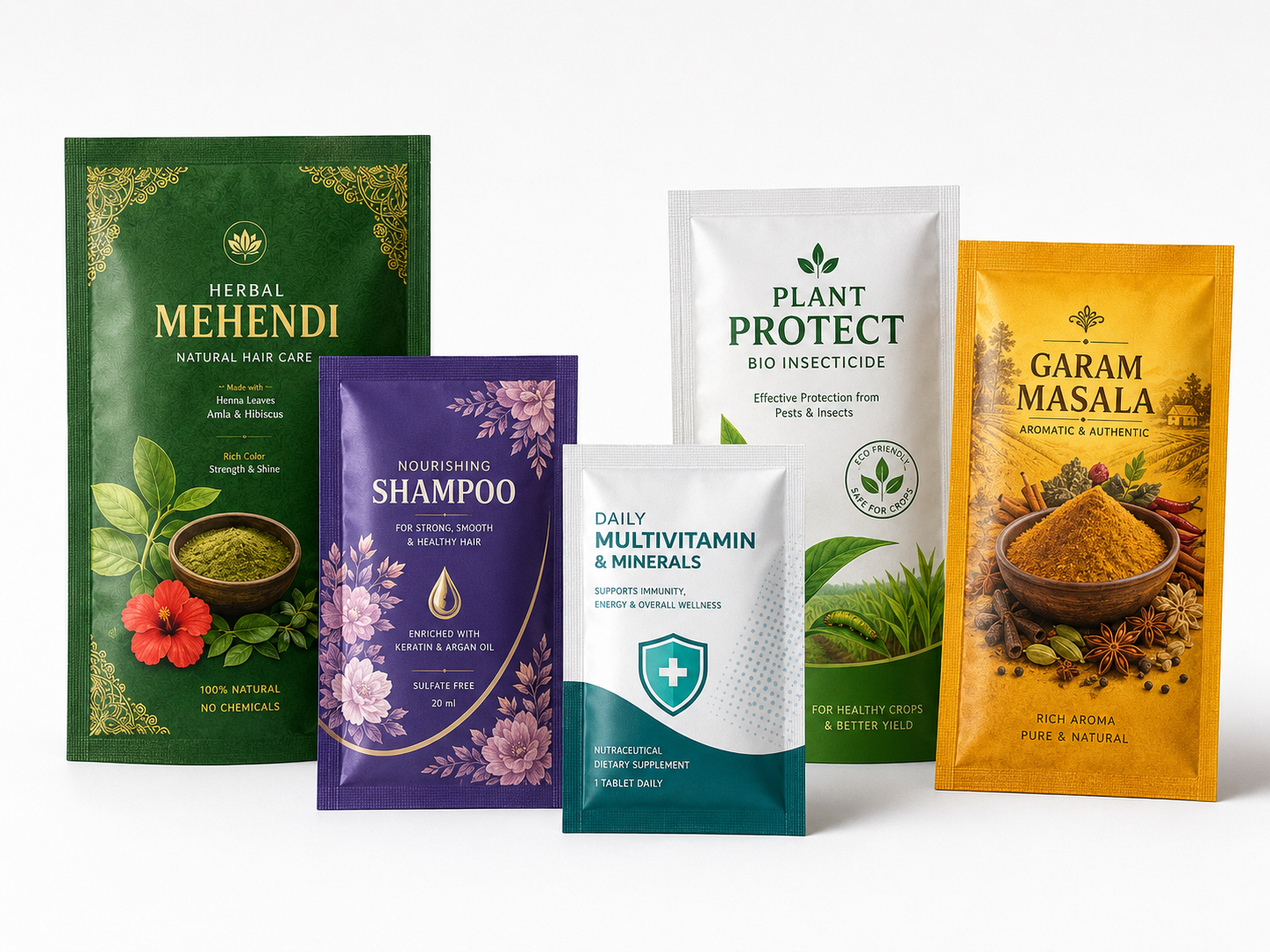 Three-side seal pouch packaging