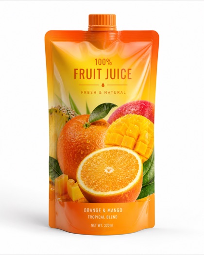 Juice spout pouch packaging